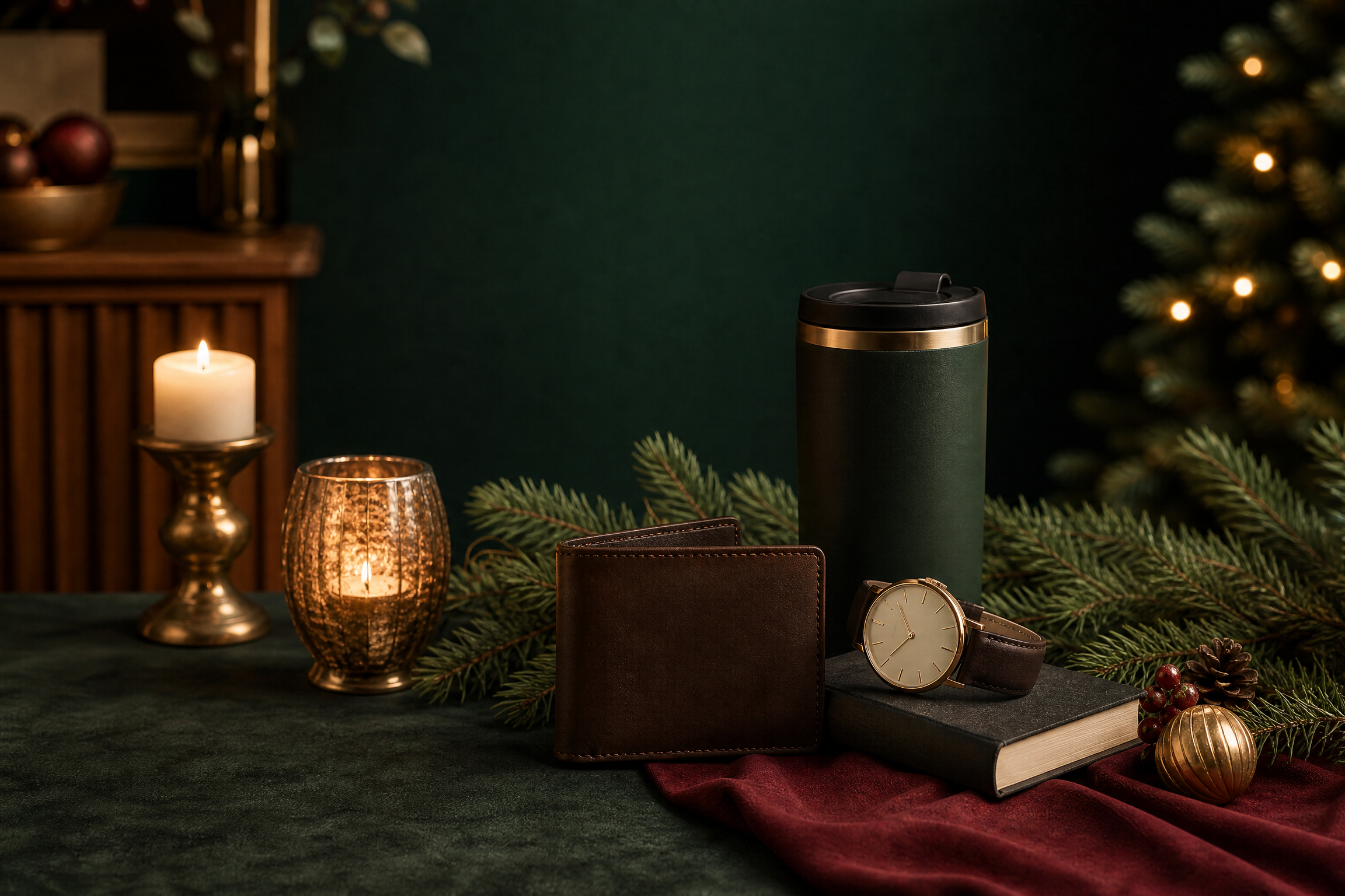 Gợi ý quà Noel cho chồng với ví da, đồng hồ tối giản, bình giữ nhiệt và sách
