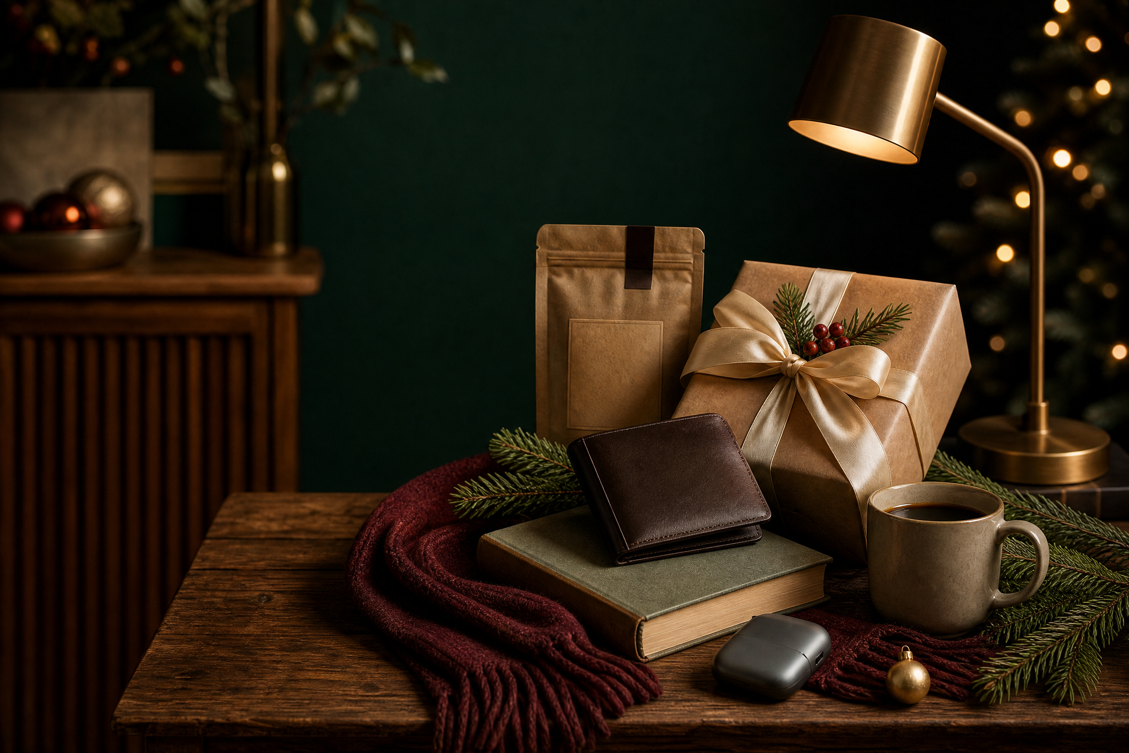Gợi ý quà Noel cho bố với ví da, cà phê, sách, khăn len và phụ kiện công nghệ